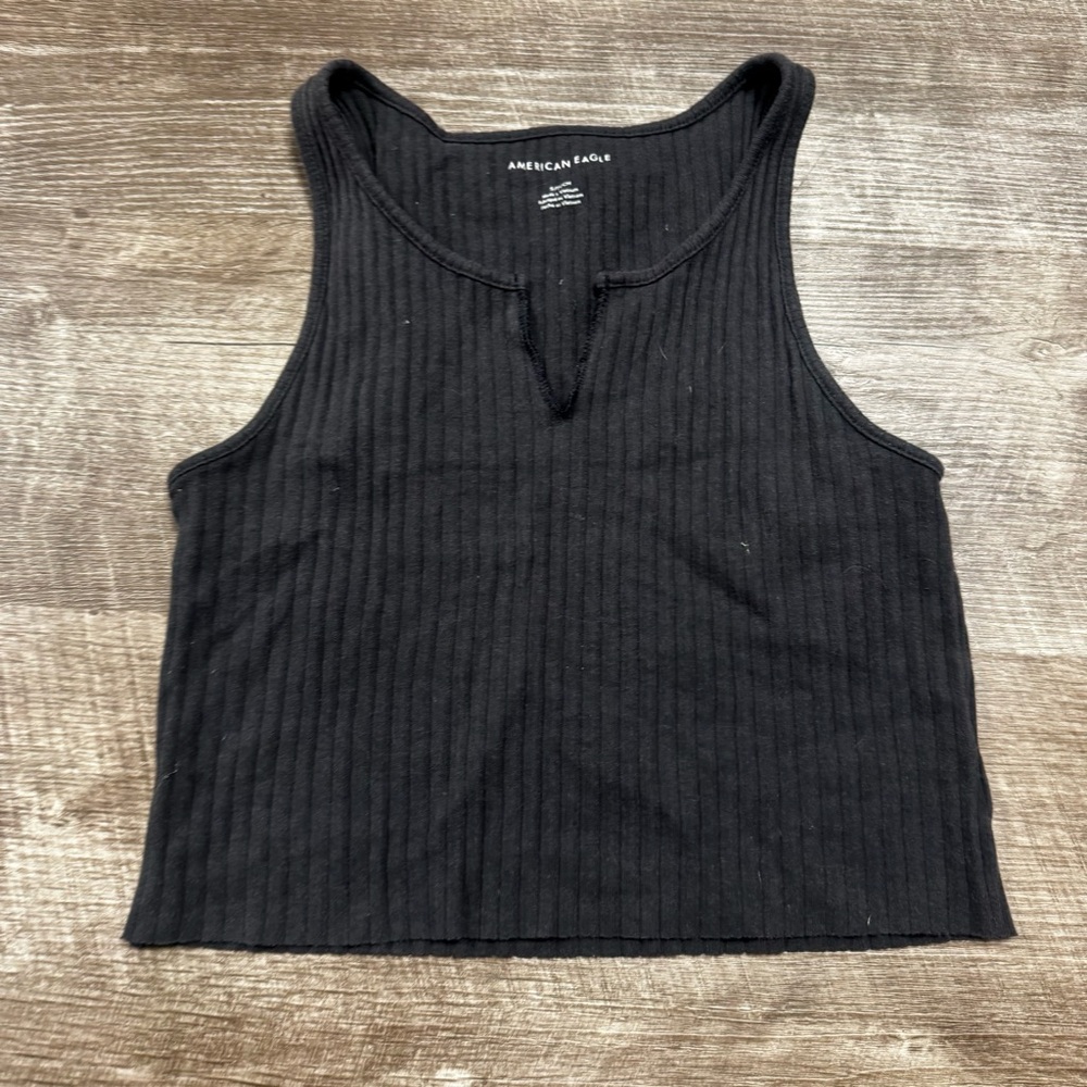 American Eagle Ribbed Tank Top Crop Top Size Small